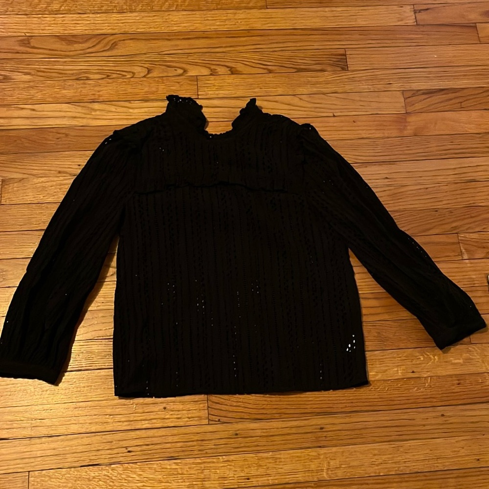 Madewell black eyelet top